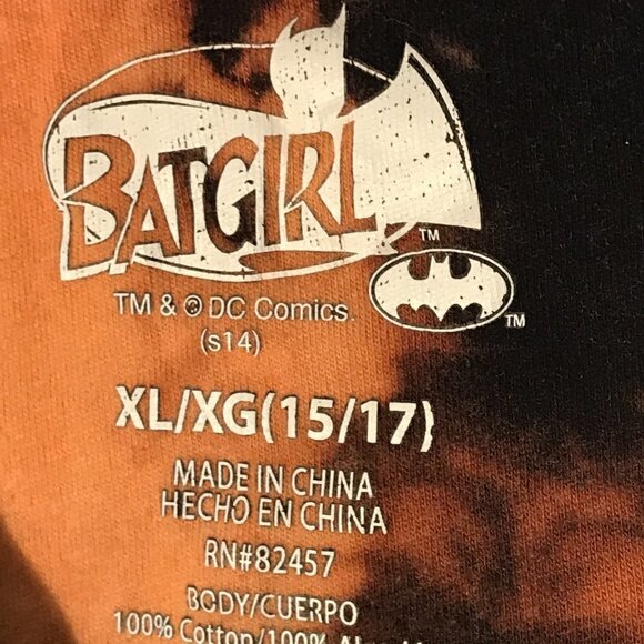 DC Comics Batman Bat Girl Tie Dye Acid Wash Short Sleeve Long T Shirt Dress Tee - Picture 6 of 8
